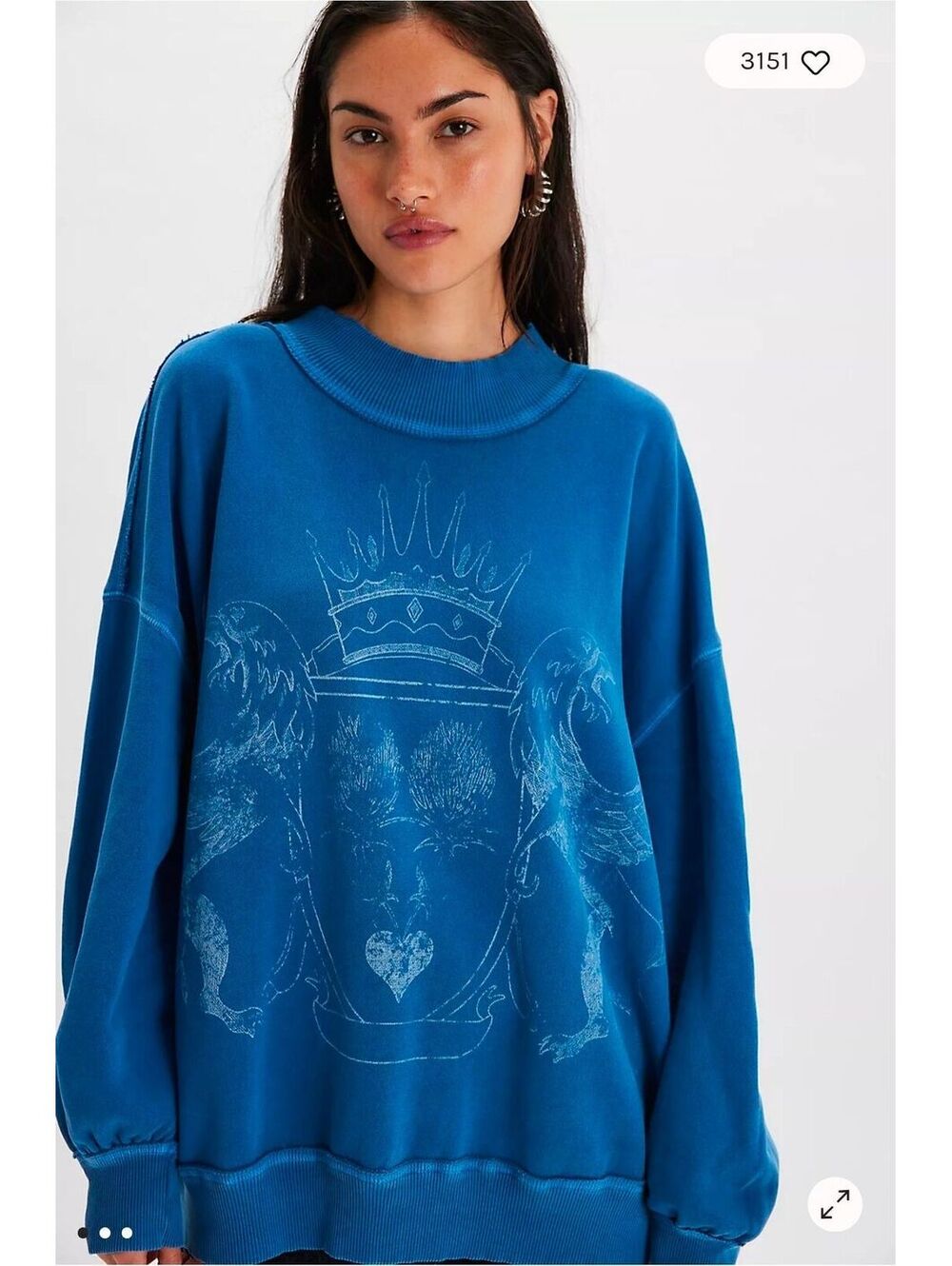 $98|Sz.S |We The Free Palm Spring Turtleneck Graphic Pullover